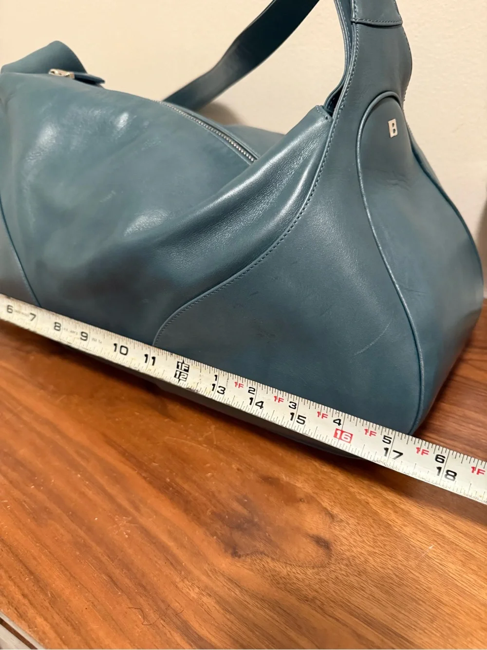 Made in Italy Bally Teal Leather hobo Shoulder Bag